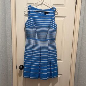 Taylor Blue and White Striped Mini Dress